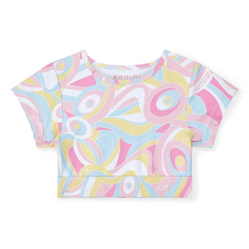 SS25 Bonini ENERGY Multicoloured Swirl Crop Sport Top