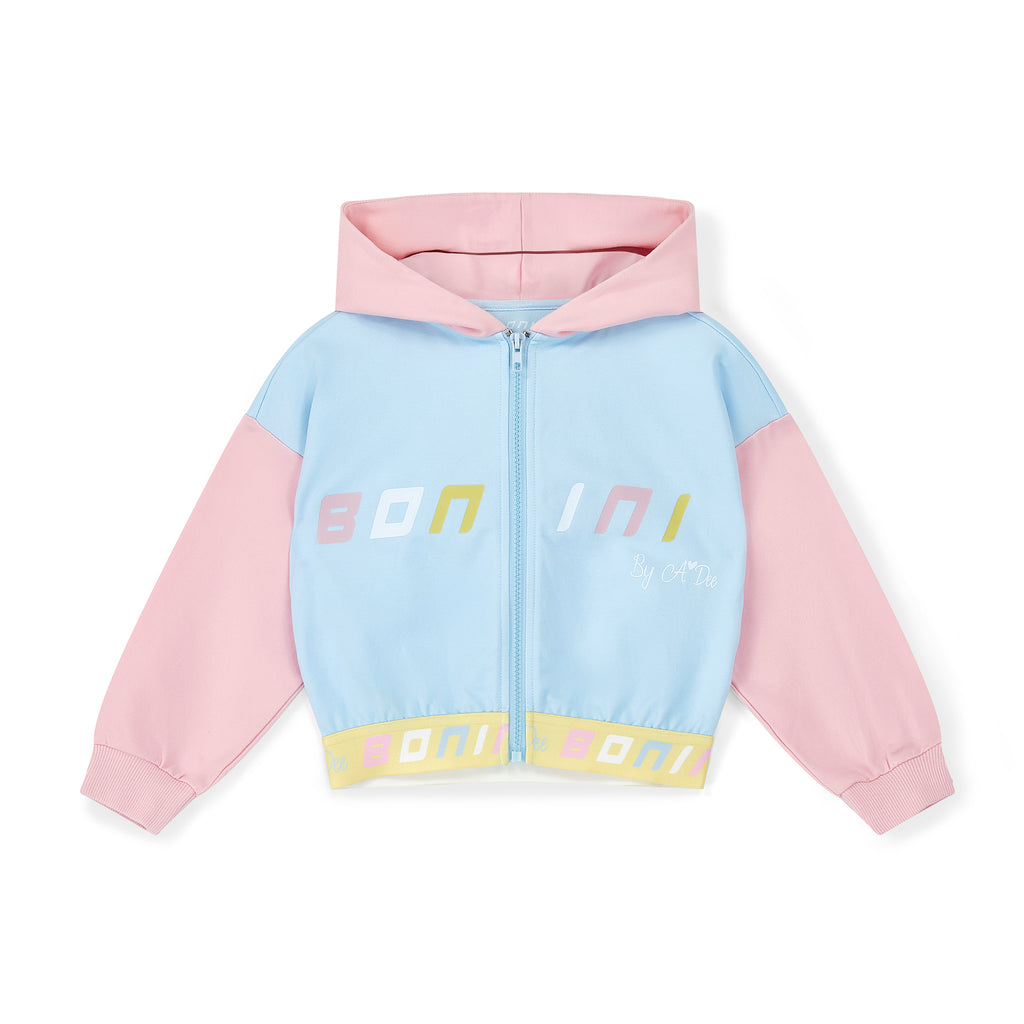 SS25 Bonini VIBE Multicoloured Colour Block Logo Zipper Hoody Jacket