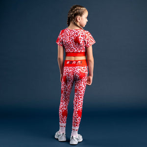 AW24 Bonini SPRINT Red Leopard Print Sport Leggings