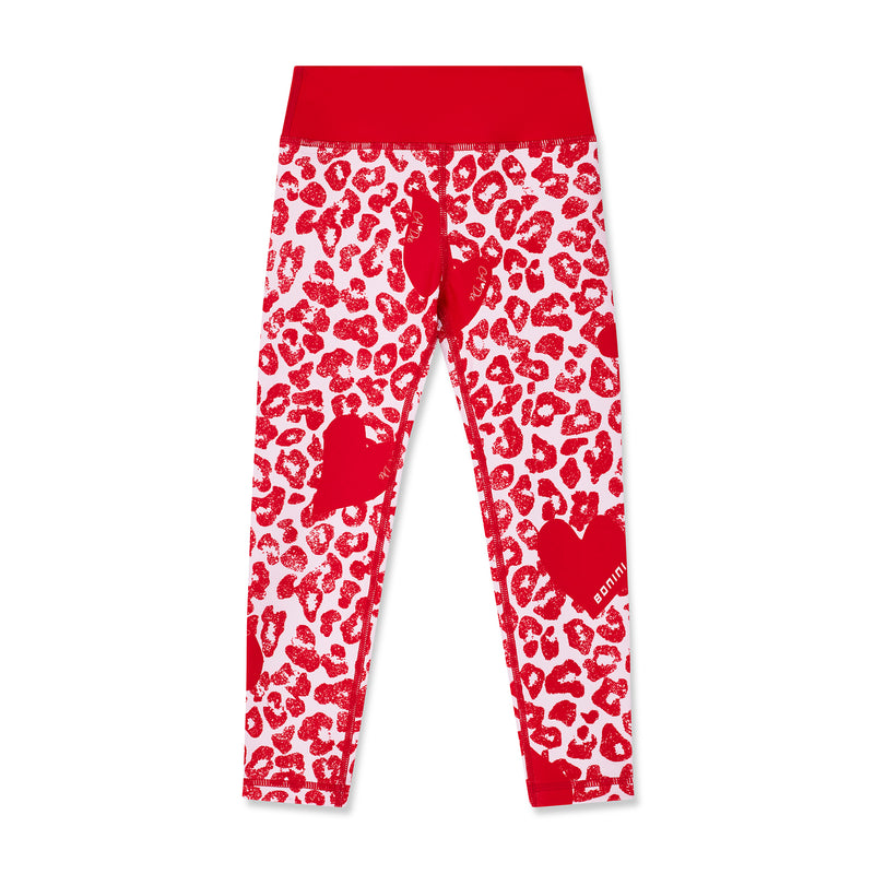 AW24 Bonini SPRINT Red Leopard Print Sport Leggings