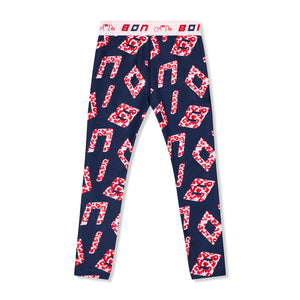 AW24 Bonini INSPIRE Navy Blue Letter Print Sport Leggings