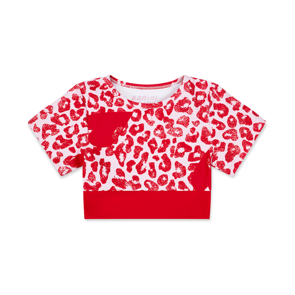 AW24 Bonini ENERGY Red Leopard Print Sport Top