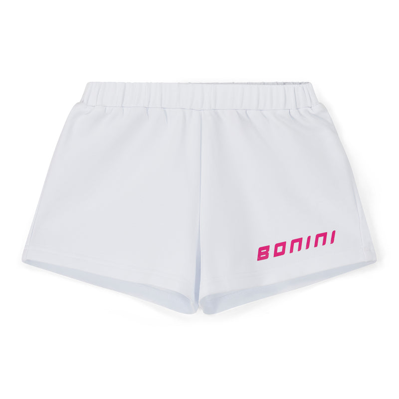 SS25 Bonini ASPIRE White & Hot Pink Logo Sweat Shorts