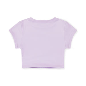 SS25 Bonini ASPIRE Lilac & White Logo Short Sleeve Ruched Top