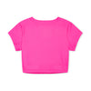 SS25 Bonini ASPIRE Hot Pink & White Logo Short Sleeve Ruched Top