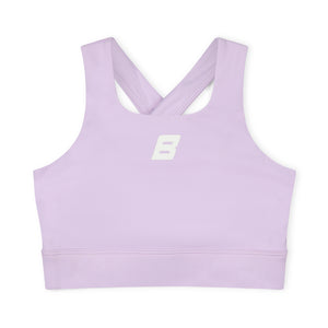 SS25 Bonini ASPIRE Lilac & White Logo Crop Sport Top