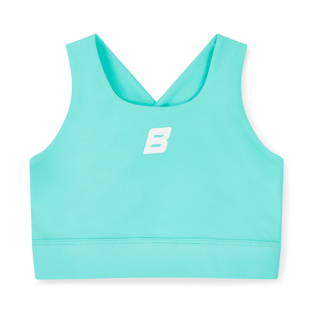 SS25 Bonini ASPIRE Mint & White Logo Crop Sport Top