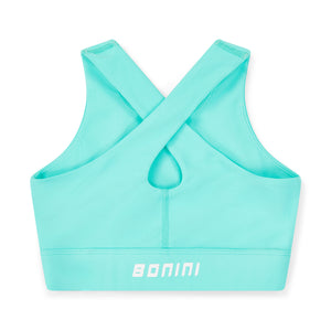 SS25 Bonini ASPIRE Mint & White Logo Crop Sport Top