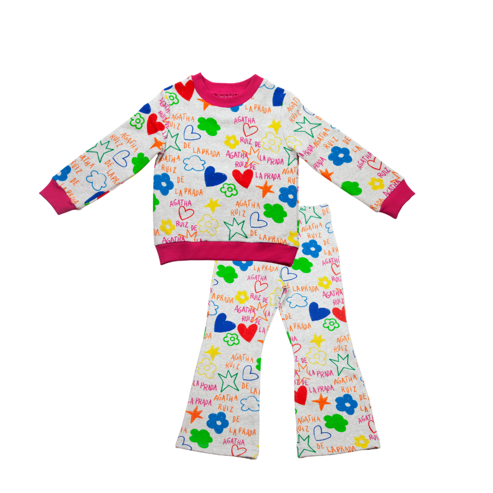 AW24 Agatha Ruiz De La Prada Multicoloured Symbols Logo Flare Tracksuit