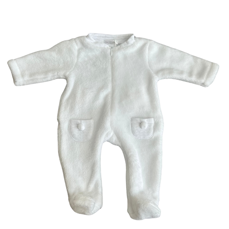 AW24 Deolinda White Faux Fur Animal Babygrow