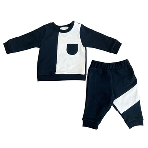 AW24 Deolinda Navy Blue & White Panel Pocket Tracksuit