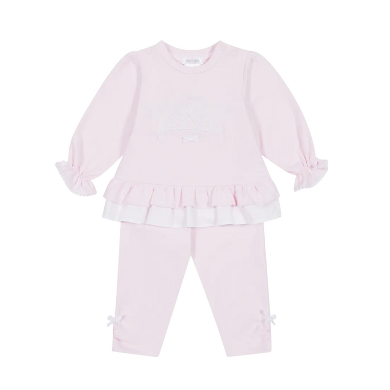 AW24 Deolinda Pink & White Tiara Ruffle Bow Tracksuit