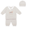 AW24 Emile Et Rose HUDSON Beige & White Knit Teddy Bear Trouser Set With Hat