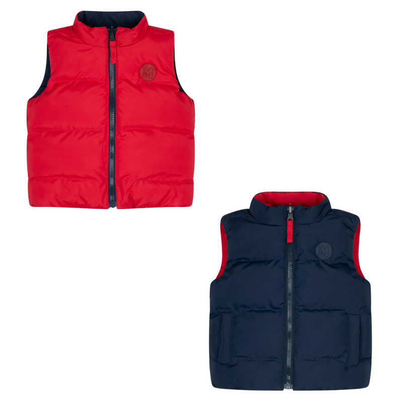 AW24 Mitch & Son BARKER Navy Blue & Red Reversible Gilet