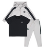 AW24 Mitch & Son Junior CALVIN & CHRISTOPHER Stone & Dark Grey Three Piece Zipper Hoody Tracksuit