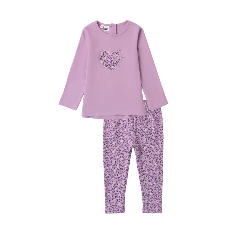 AW24 iDO Lilac Floral Hearts Legging Set