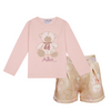 AW24 ADee SUZI & STEVIE Baby Pink & Beige Teddy Print Short Set