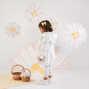 SS25 Little A BOBBIE White Bow Frill Hooded Jacket