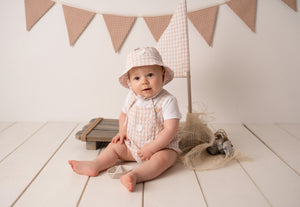 SS24 Mitch & Son Mini SLOAN Sand Check Romper