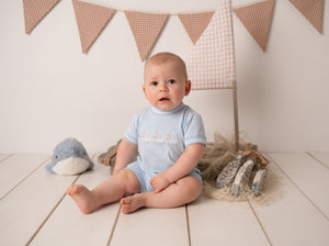 SS24 Mitch & Son Mini STEN Sky Blue Boat Romper