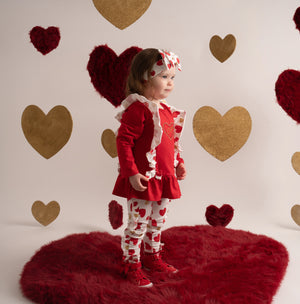 AW24 Little A HOLLY Red Heart Print Legging Set