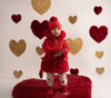 AW24 Little A HONEY Red Faux Fur Padded Jacket