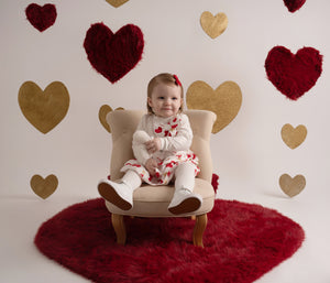 AW24 Little A HANNAH Snow White Heart Print Bow Dress