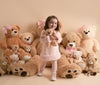 AW24 Little A GOLDIE Baby Pink Faux Fur Bear Dress