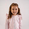 SS25 Little A ASHLEIGH Pink Bow Frill Cardigan