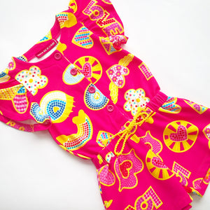 SS25 Agatha Ruiz De La Prada Junior Pink Multicoloured Frill Playsuit