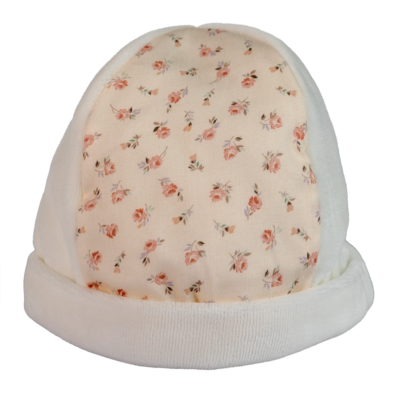 AW24 Baby Gi Ivory Velour Floral Hat