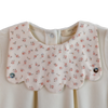 AW24 Baby Gi Ivory Velour Floral Scallop Babygrow