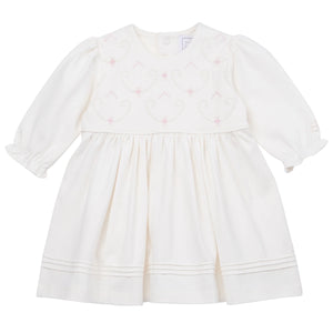 AW24 Emile Et Rose HARPER Ivory & Pink Floral Embroidered Dress