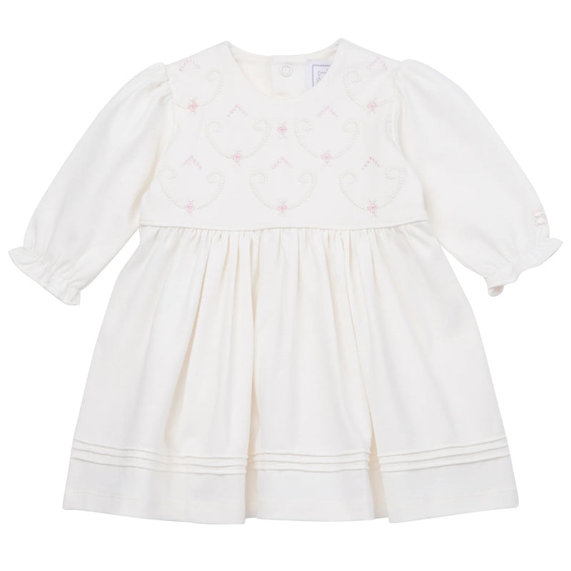 AW24 Emile Et Rose HARPER Ivory & Pink Floral Embroidered Dress