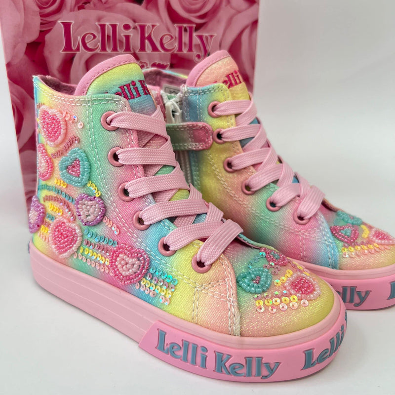 SS24 Lelli Kelly MYLA Multicoloured Sequin Hearts Boots