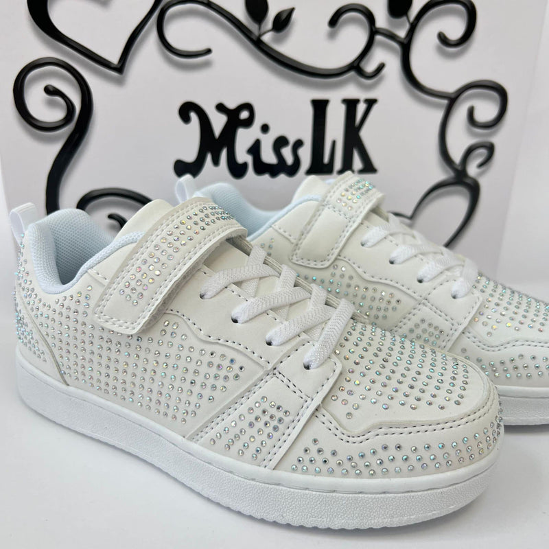 SS24 Lelli Kelly GRACE White Diamante Sparkle Trainers