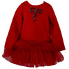 AW24 Daga Red Tulle Bow Detailed Dress