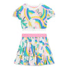 SS24 Billieblush White Multicoloured Clouds & Rainbows Skirt Set