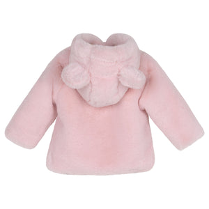 AW24 Little A GABRIELLA Baby Pink Faux Fur Hooded Jacket