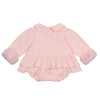 AW24 Little A GIA Baby Pink Faux Fur Bear Romper