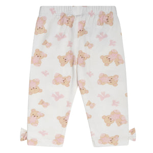 AW24 Little A GENEVIEVE Baby Pink Bear Print Legging Set