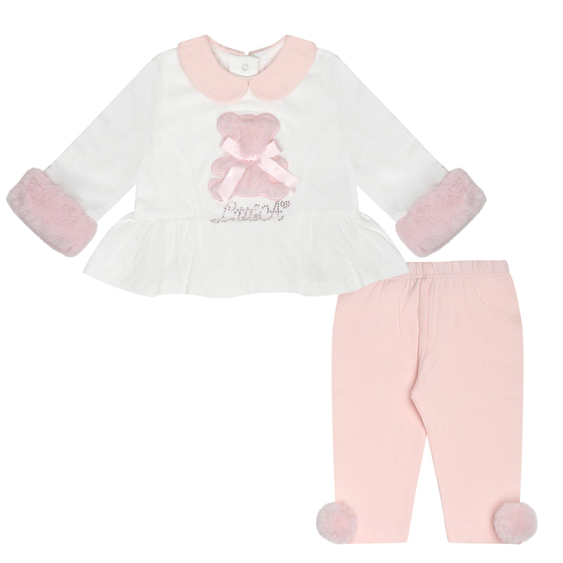 AW24 Little A GRACIE Snow White Faux Fur Bear Legging Set