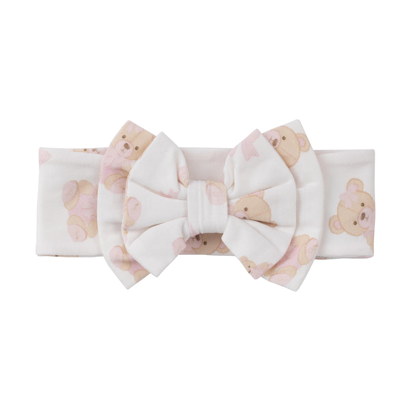 AW24 Little A GLORY Snow White Bear Print Bow Headband