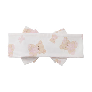 AW24 Little A GLORY Snow White Bear Print Bow Headband