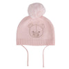 AW24 Little A GLYNNE Baby Pink Bear Knitted Pom Pom Hat