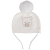 AW24 Little A GLYNNE Snow White Bear Knitted Pom Pom Hat