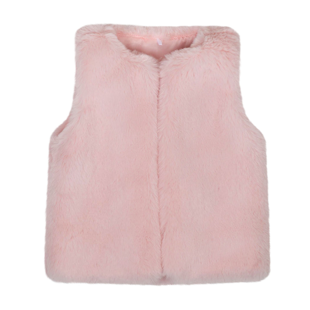 AW24 Little A HATTIE Baby Pink Faux Fur Gilet