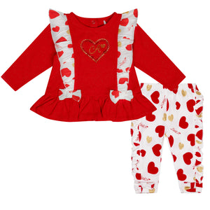 AW24 Little A HOLLY Red Heart Print Legging Set