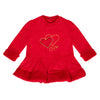 AW24 Little A HARMONY Red Heart Faux Fur Dress