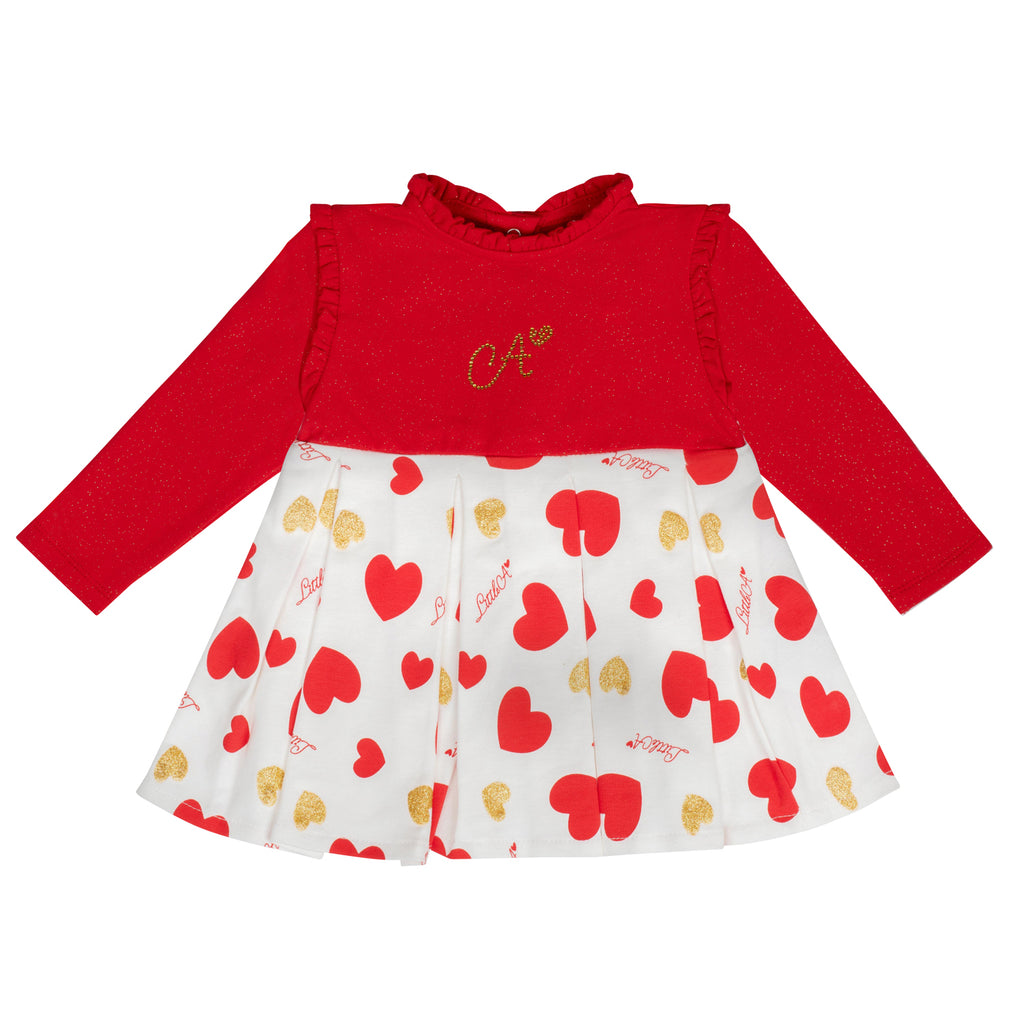 AW24 Little A HARLOW Red Heart Print Dress